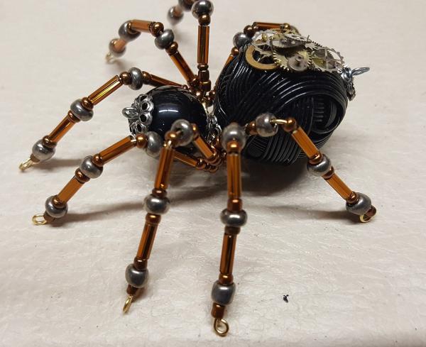 Steampunk Metal Beaded Spider w/Gears picture