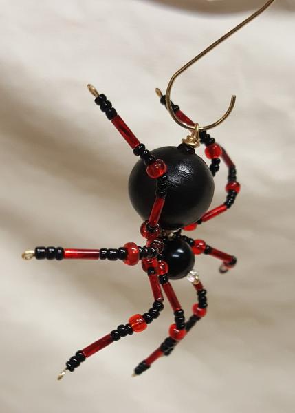 Steampunk Beaded Red Widow Spider picture