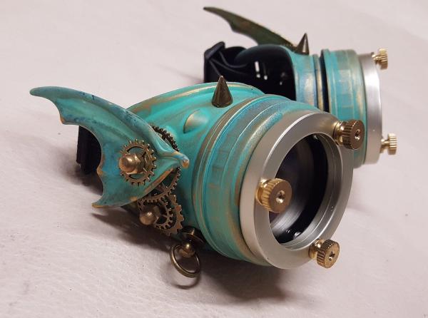 Steampunk Brass Patina Engineer Goggles- Demon Spawn picture