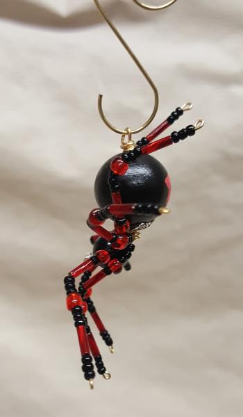 Steampunk Beaded Red Widow Spider picture