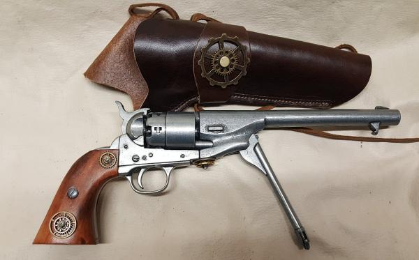 Steampunk 1860 Colt Army Non-Firing Revolver w/Holster picture