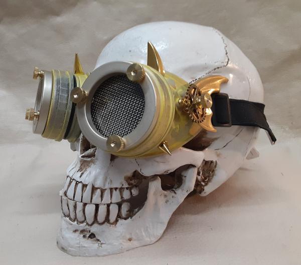 Steampunk Engineer Yellow Bat Wing Goggles picture