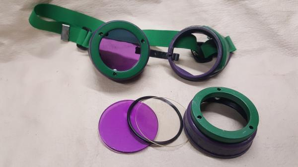 Slightly Distressed Steampunk Goggles Inspired By The Joker picture