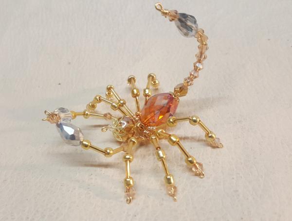 Steampunk Beaded Crystalline Amber Scorpion picture