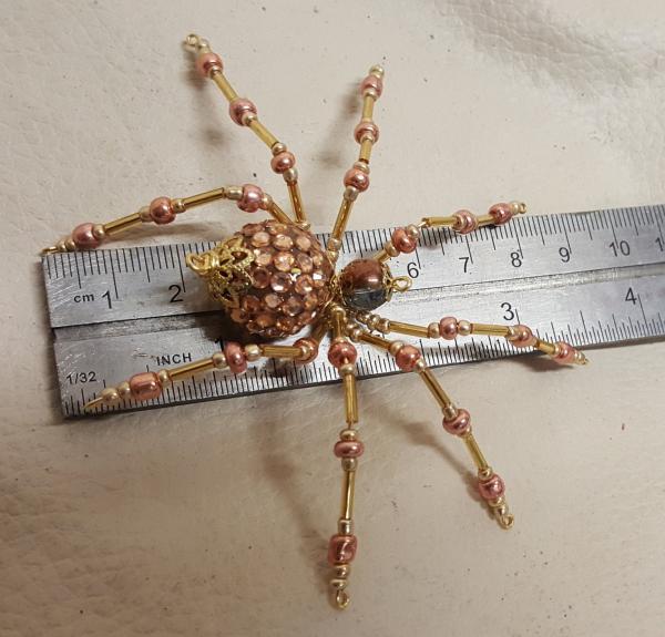 Steampunk/Christmas Golden Jeweled Beaded Spider picture