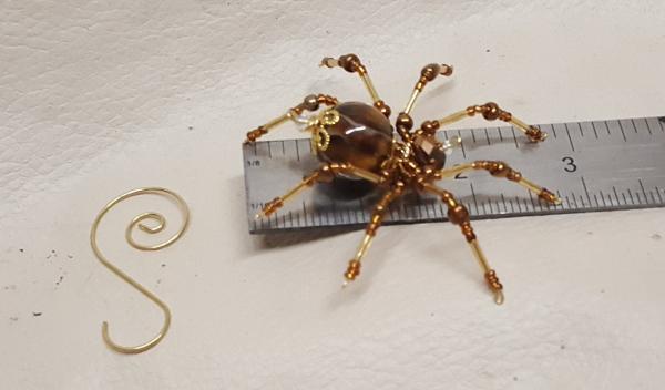 Steampunk Beaded Brown and Gold Spider picture