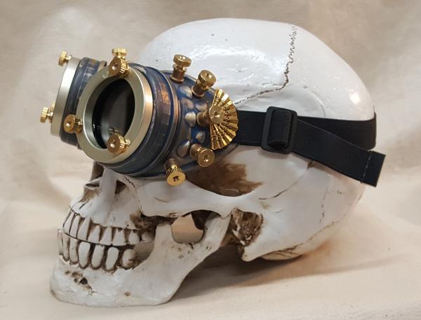 Blue Steampunk Engineer Goggles With Filigree picture