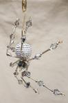 Steampunk/Christmas Crystalline White/Silver Striped Ice Spider