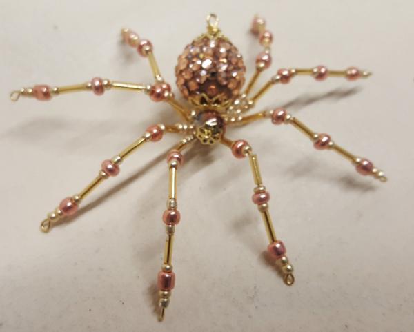 Steampunk/Christmas Golden Jeweled Beaded Spider picture