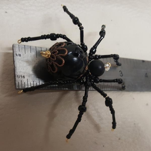 Steampunk Beaded Black Spider picture