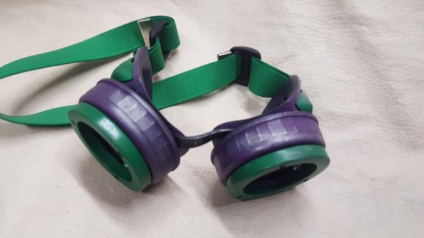 Slightly Distressed Steampunk Goggles Inspired By The Joker picture