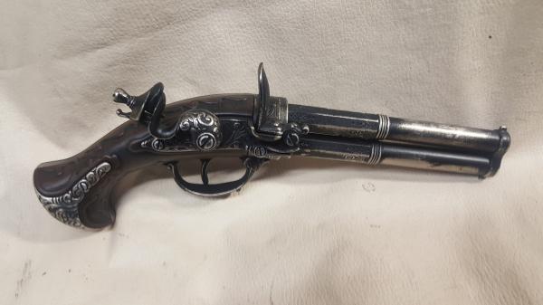Steampunk Style 18th Century Aged French Double Barrel Flintlock picture