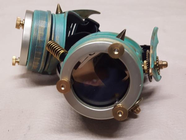 Steampunk Brass Patina Engineer Goggles- Demon Spawn picture