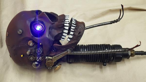 Steampunk Terminator T-18 Battle Damaged Skull picture