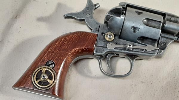 Steampunk 1873 Colt Gray "Peacemaker" Revolver Non Firing Replica w/Holster picture