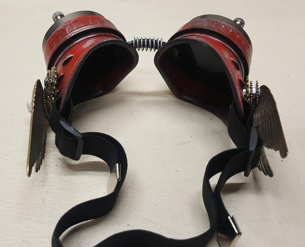 Steampunk Double Winged Red Valkyrie Goggles picture