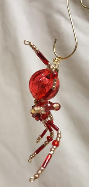 Small Steampunk Beaded Blood Red Spider picture