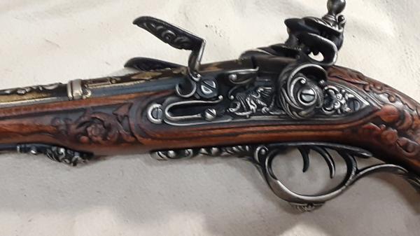 Steampunk Style 19th Century Aged Napoleonic Double Barrel Flintlock picture