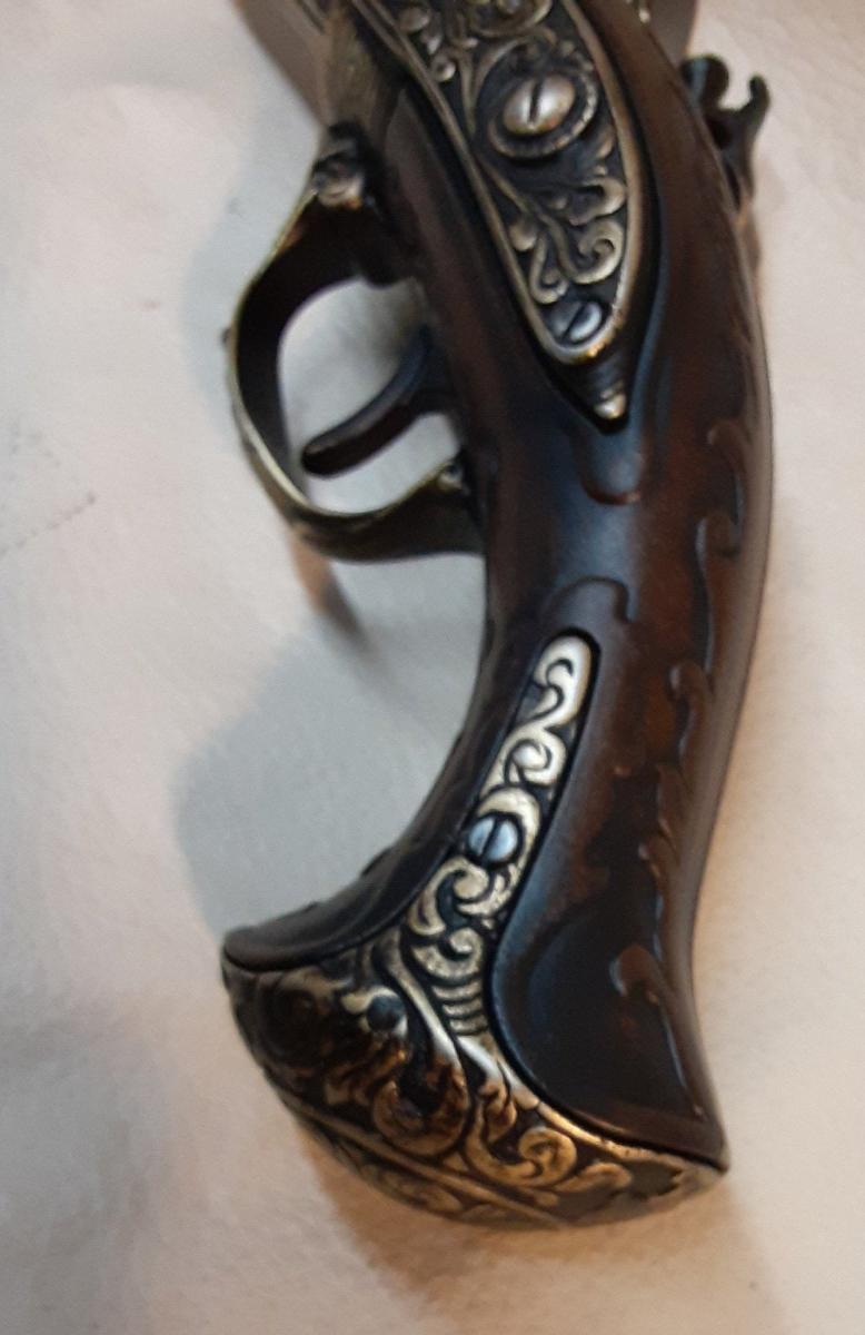 Steampunk Style 18th Century Aged French 3 Barrel Flintlock picture