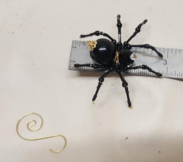 Steampunk Beaded Black Spider picture