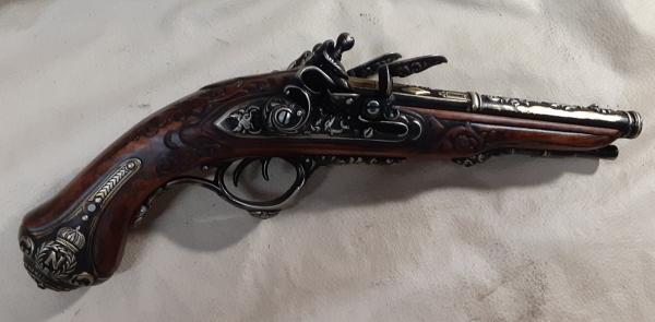 Steampunk Style 19th Century Aged Napoleonic Double Barrel Flintlock picture