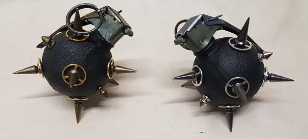 Black Spiked Steampunk Baseball Grenade picture