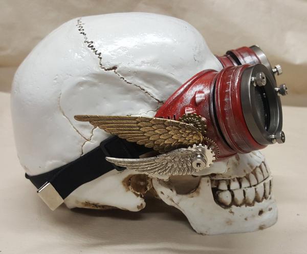 Steampunk Double Winged Red Valkyrie Goggles picture