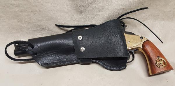 1869 Schofield Nickel or Brass/Gunmetal Revolver Non Firing Replica w/Holster picture