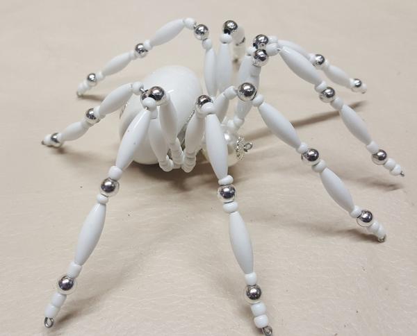 Extra Large Steampunk White Widow Ceramic Drawer Pull Snow Spider picture
