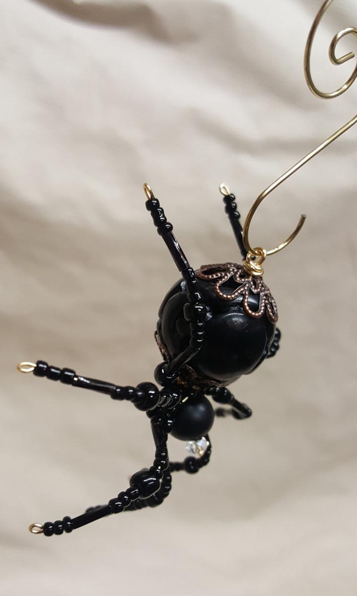 Steampunk Beaded Black Spider picture