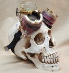 Pink Steampunk Engineer Goggles With Large Magnifying Loupe