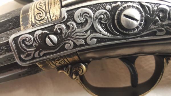 Steampunk Style 18th Century Aged French Four Barrel Flintlock picture