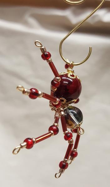 Small Steampunk Beaded Blood Red Spider picture