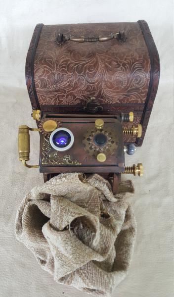 Steampunk Vortex Manipulator With Wooden Steampunk Box picture