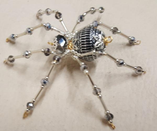 Christmas Silver Beaded Spider picture