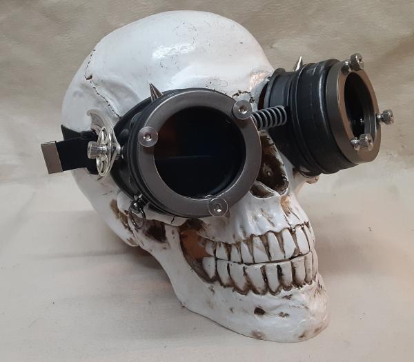 Steampunk Engineer Black Bat Wing Goggles picture