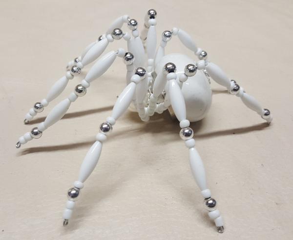 Extra Large Steampunk White Widow Ceramic Drawer Pull Snow Spider picture