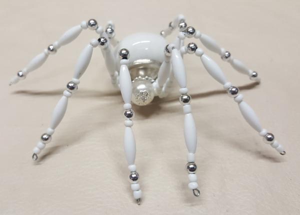 Extra Large Steampunk White Widow Ceramic Drawer Pull Snow Spider picture