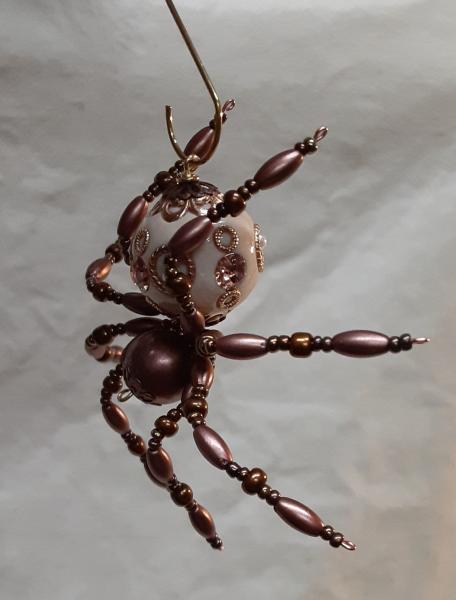 Metallic Steampunk Beaded Copper Spider picture