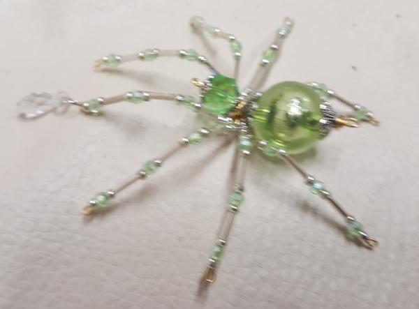 Steampunk/Christmas Crystalline Green Dew Drop Translucent Ice Spider picture
