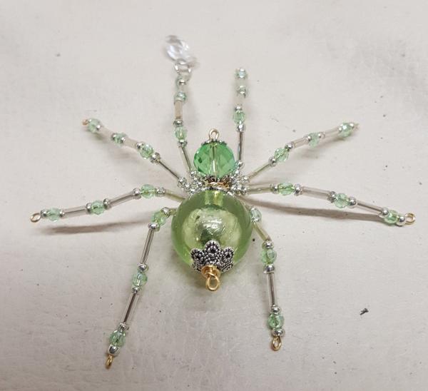 Steampunk/Christmas Crystalline Green Dew Drop Translucent Ice Spider picture