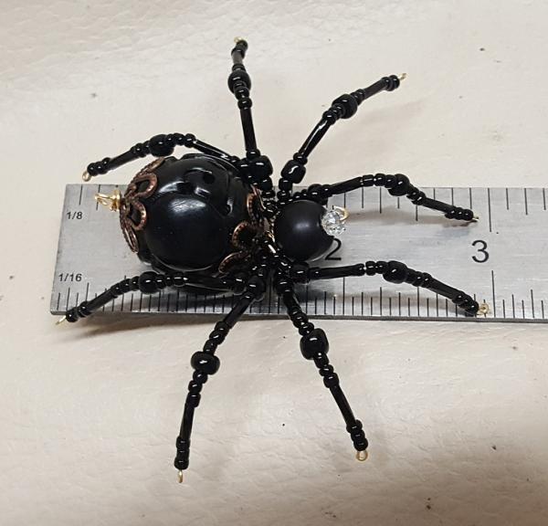 Steampunk Beaded Black Spider picture