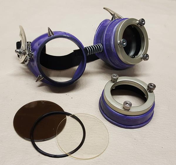 Steampunk Purple Engineer Goggles- Demon Spawn picture