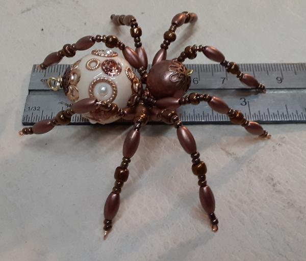 Metallic Steampunk Beaded Copper Spider picture