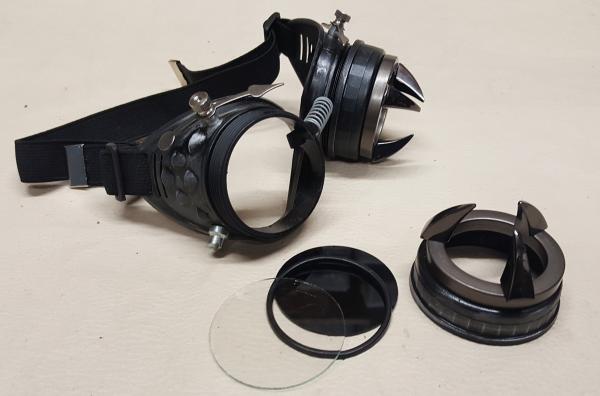 Steampunk Black Kraken Engineer Goggles picture