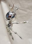 Metallic Christmas Beaded Silver Spider