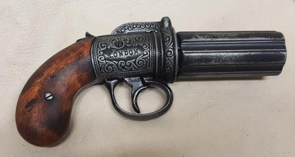 Steampunk 1840 Aged British Pepperbox Revolver Revolver picture