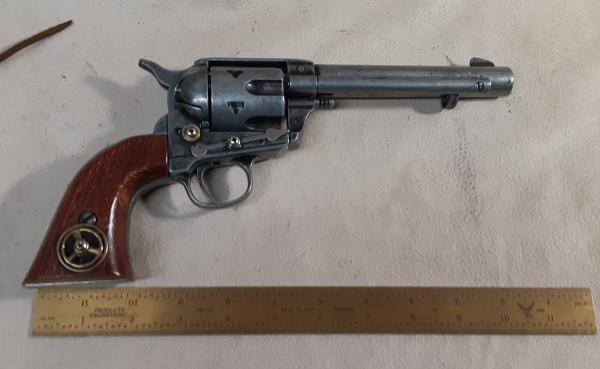 Steampunk 1873 Colt Gray "Peacemaker" Revolver Non Firing Replica w/Holster picture