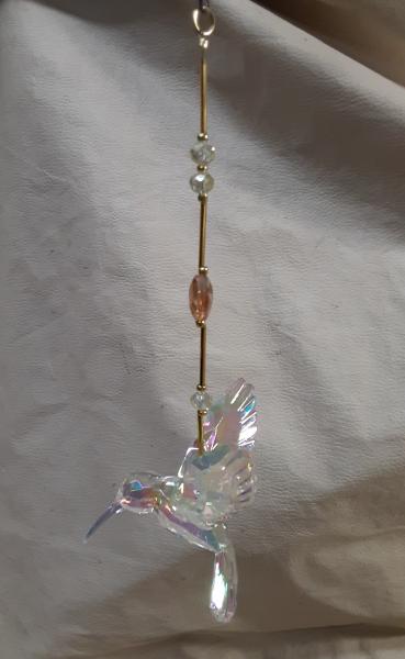 Gold Themed Crystal Hummingbird Sun Catcher in 3 Different Colors picture