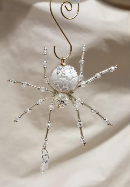 Steampunk/Christmas Dew Drop Frosted Crystalline Snow Spider picture